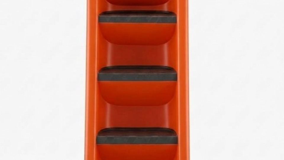 Orange molded resin access steps