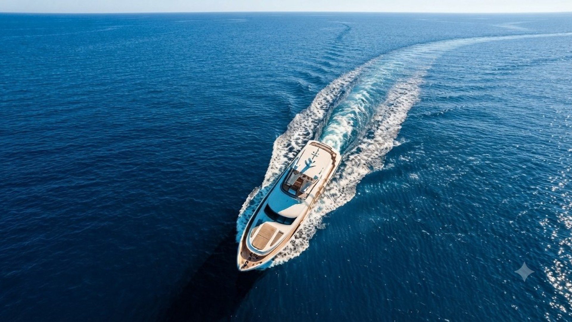 Luxury yacht cruising across the sea