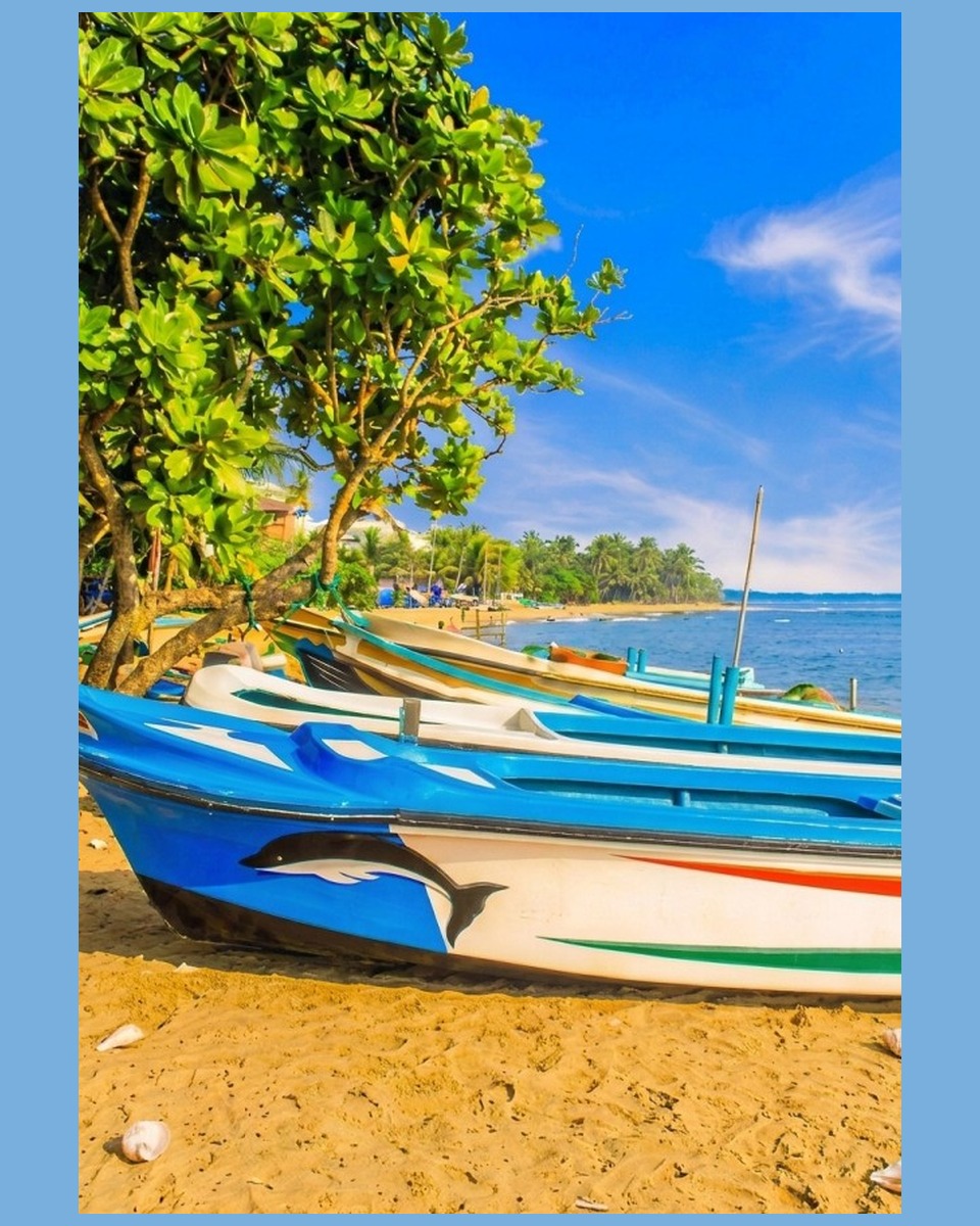 Fishing boats on a tropical beach