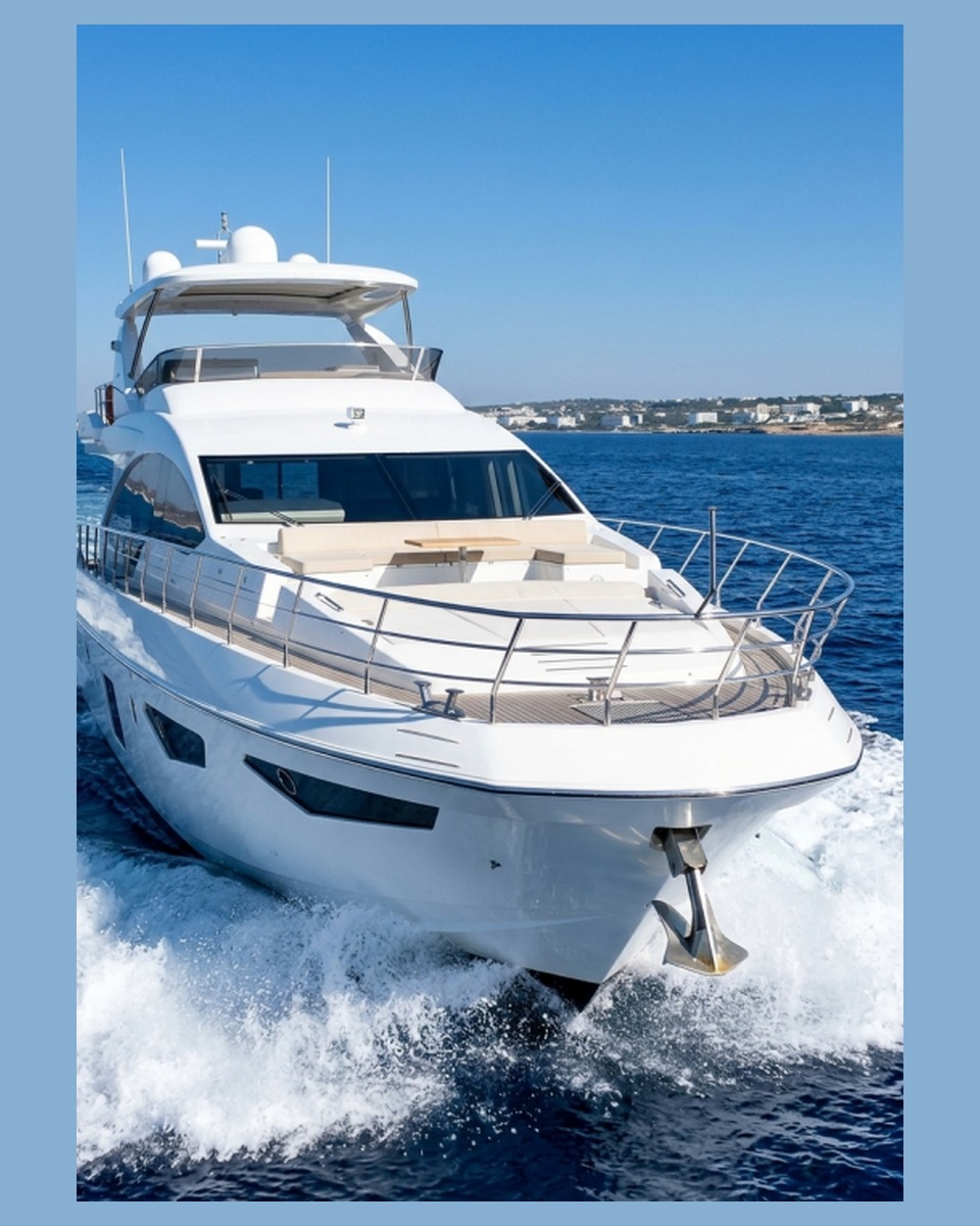 Luxury motor yacht on open water