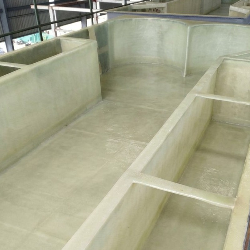 Fiberglass resin structure in industrial fabrication